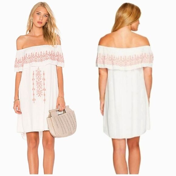 Sanctuary lulu dress in light dune off shoulder sz xs - Picture 1 of 12